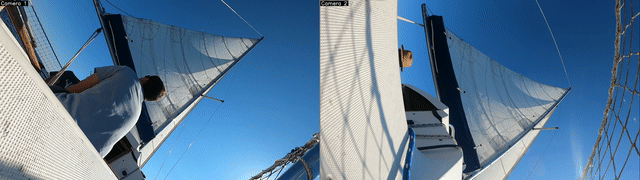 Stereo combined view, mainsail